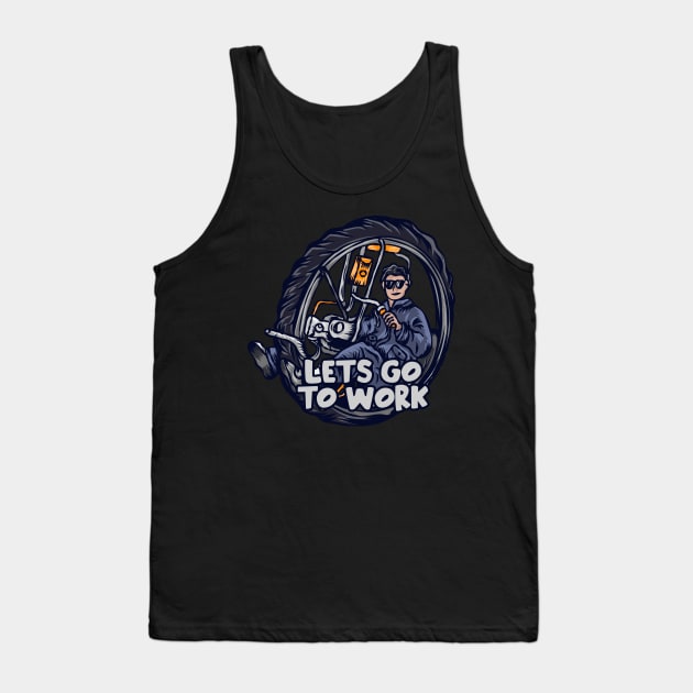 Lets go work Tank Top by Stenau Artwerk